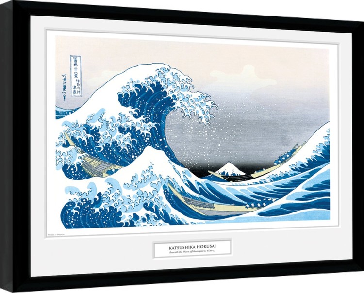Zarámovaný plakát Kacušika Hokusai - Vlna