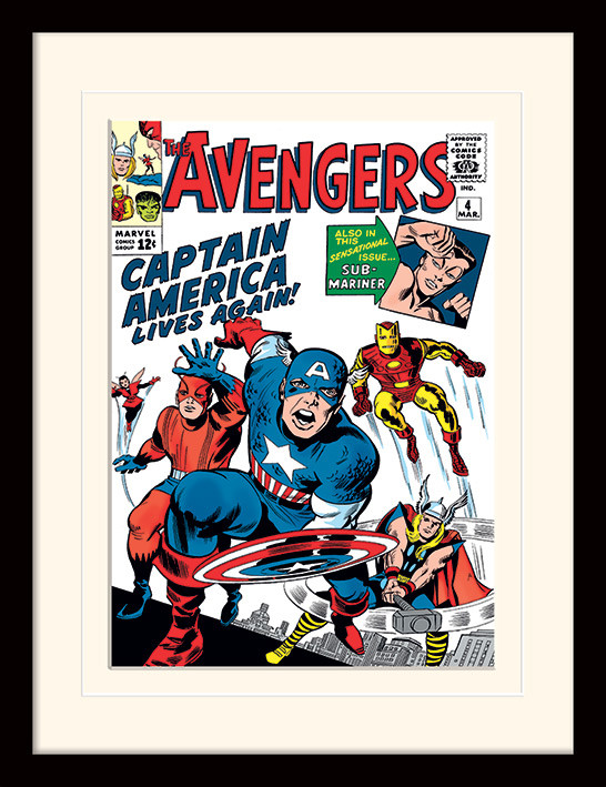 Zarámovaný plakát Marvel Comics - Captain America Lives Again