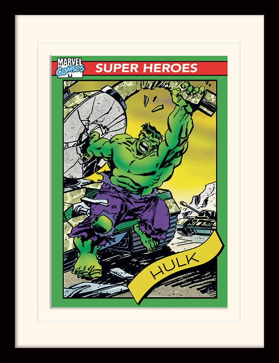 Zarámovaný plakát Marvel Comics - Hulk Trading Card