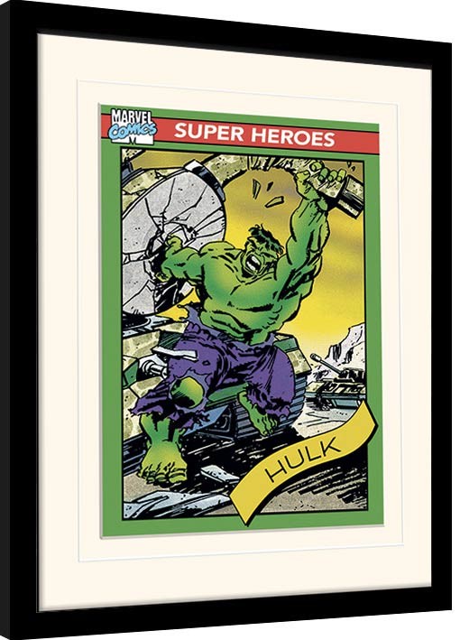 Zarámovaný plakát Marvel Comics - Hulk Trading Card