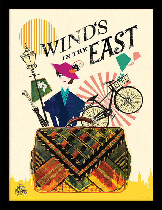 Zarámovaný plakát Mary Poppins Se Vrací - Wind in the East