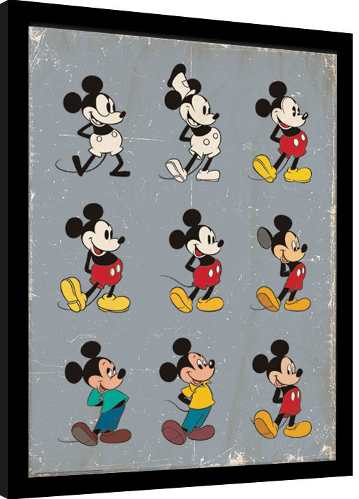 Mickey Mouse - Evolution rámovaný obraz na zeď Posters.cz.
