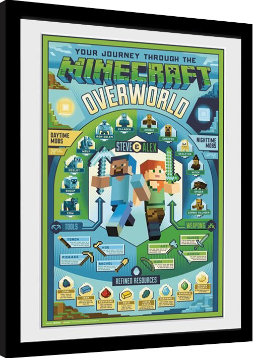 Zarámovaný plakát Minecraft - Owerworld Biome