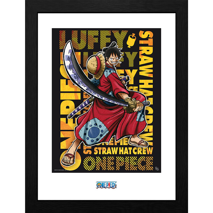 Zarámovaný plakát One Piece - Luffy in Wano Artwork