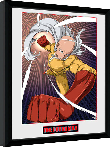 Oprawiony plakat One Punch Man - Speed Punch