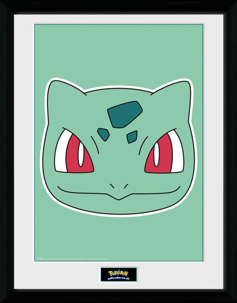 Oprawiony plakat Pokemon - Bulbasaur Face