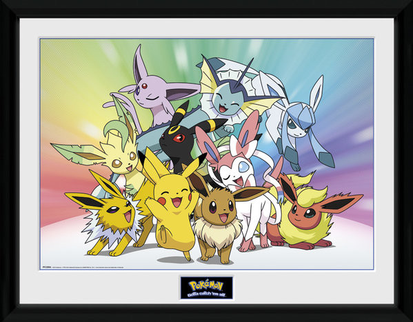 Zarámovaný plakát Pokemon - Eevee