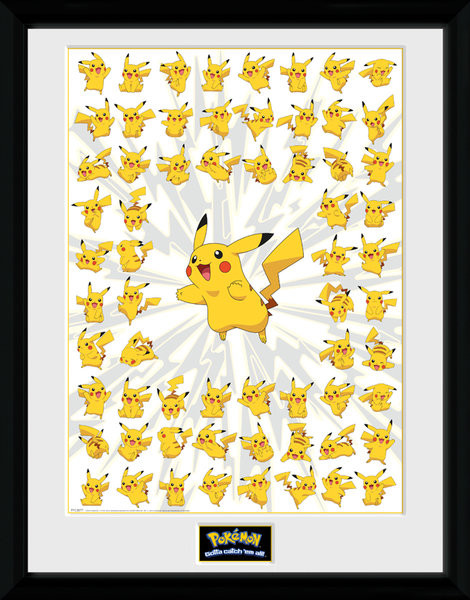 Oprawiony plakat Pokemon - Pikachu