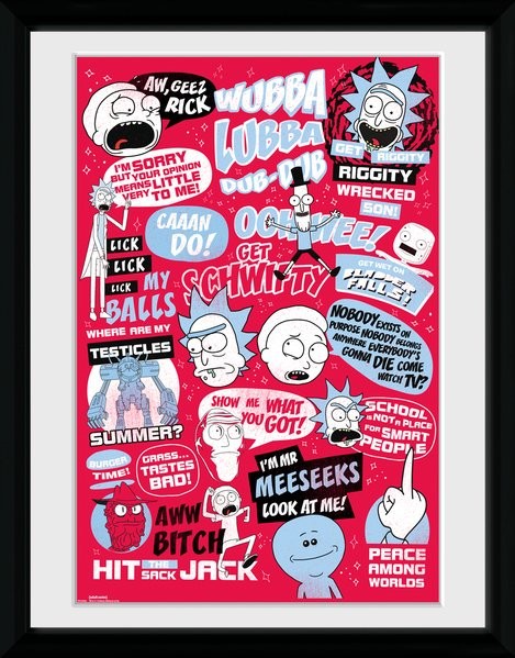 Zarámovaný plakát Rick and Morty - Quotes
