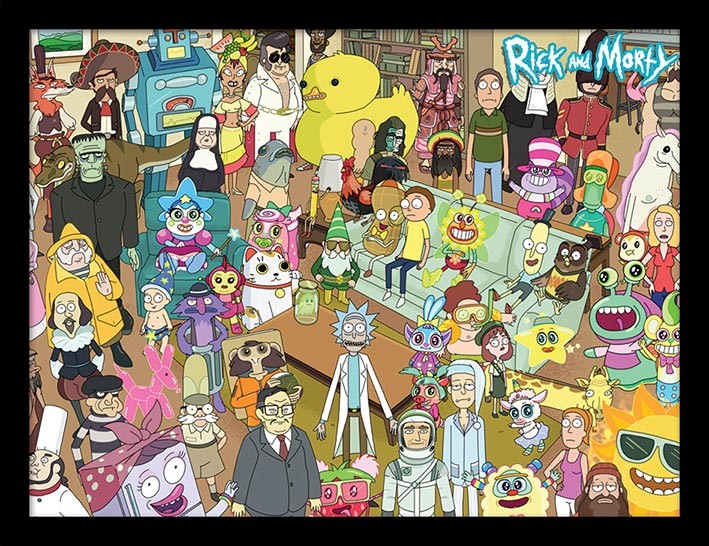 Zarámovaný plakát Rick and Morty - Total Rickall