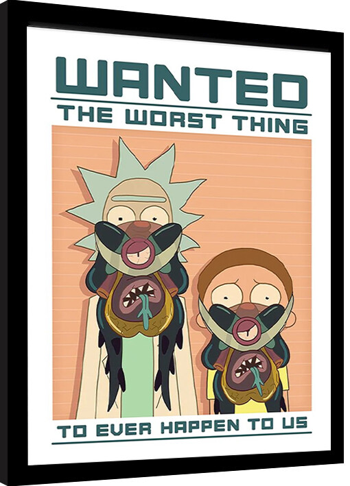 Zarámovaný plakát Rick and Morty - Wanted