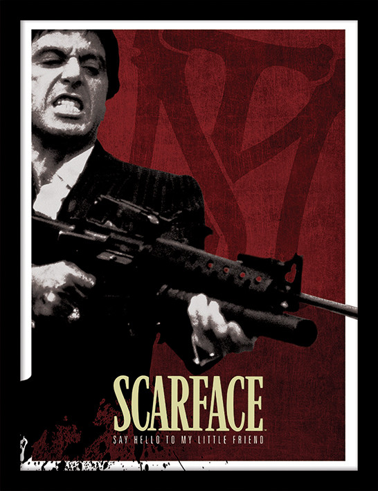Zarámovaný plakát Scarface - Blood Red