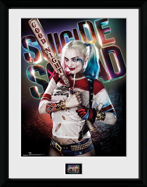 Zarámovaný plakát Sebevražedný oddíl - Suicide Squad - Harley Quinn Good Night