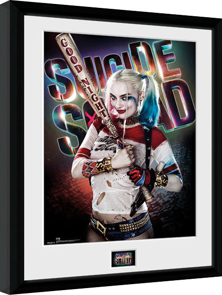 Zarámovaný plakát Sebevražedný oddíl - Suicide Squad - Harley Quinn Good Night
