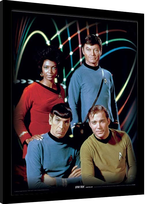 Zarámovaný plakát Star Trek - Kirk, Spock, Uhura & Bones