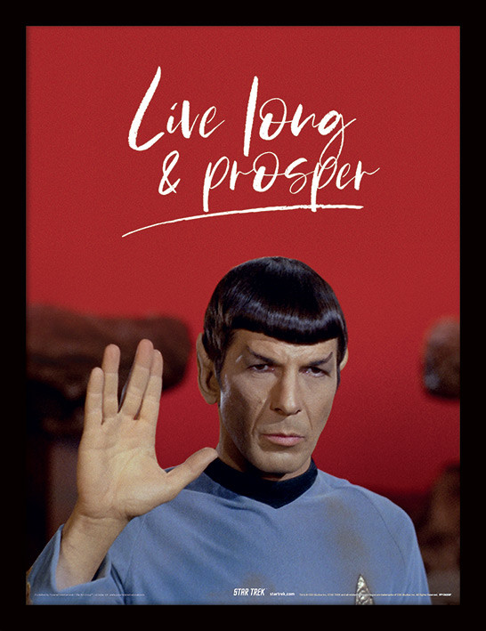Zarámovaný plakát Star Trek - Live Long and Prosper