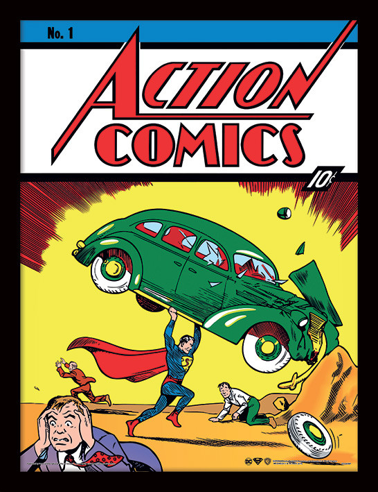 Zarámovaný plakát Superman - Action Comics No.1