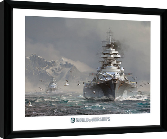 Oprawiony plakat World Of Warships - Bismark