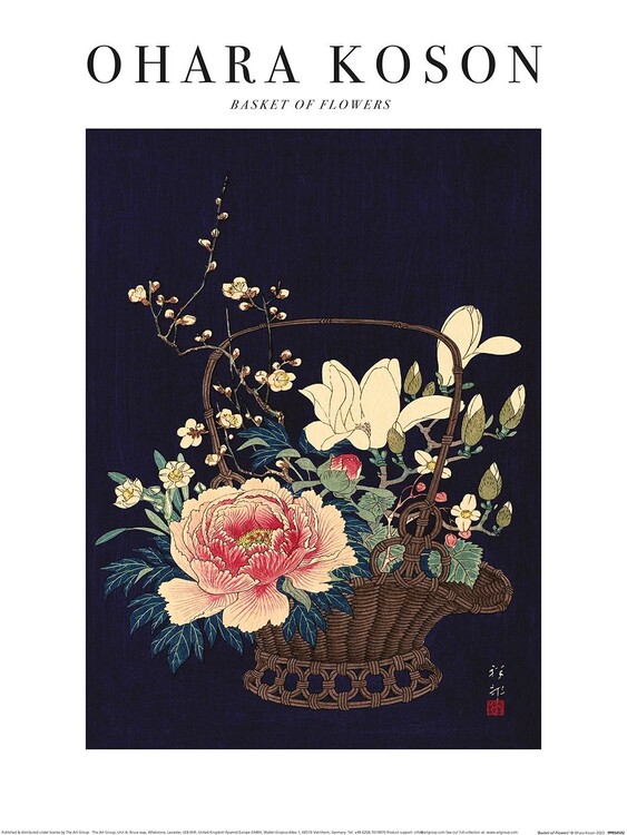 Ohara Koson - Basket of Flowers Festmény reprodukció