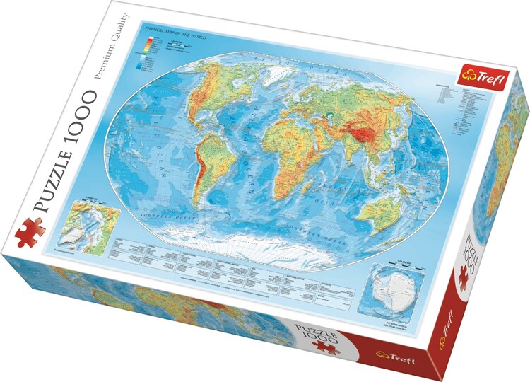 Jigsaw puzzle Physical Map of the World | Tips for original gifts