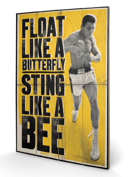 Muhammad Ali - Float Like A Butterfly Pictură pe lemn