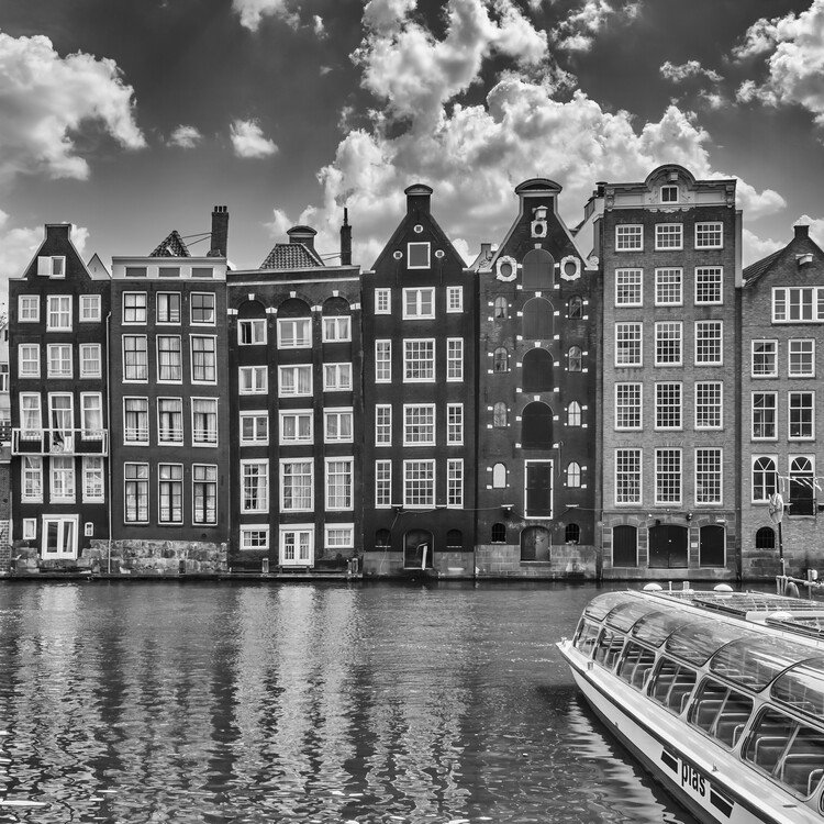 Cuadros en Lienzo AMSTERDAM Damrak and dancing houses