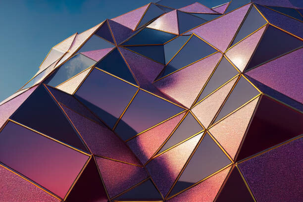 Cuadro en lienzo Abstract 3D Rendering of Polygonal Architecture