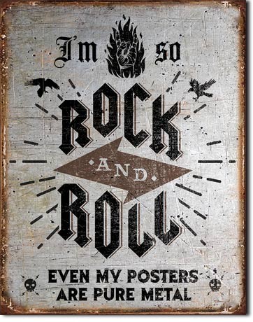 Placă metalică Rock n Roll Posters