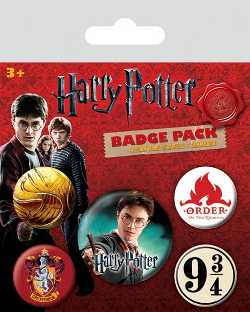 Odznaky set Harry Potter - Gryffindor