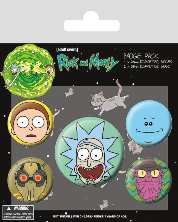 Odznaky set Rick and Morty - Heads