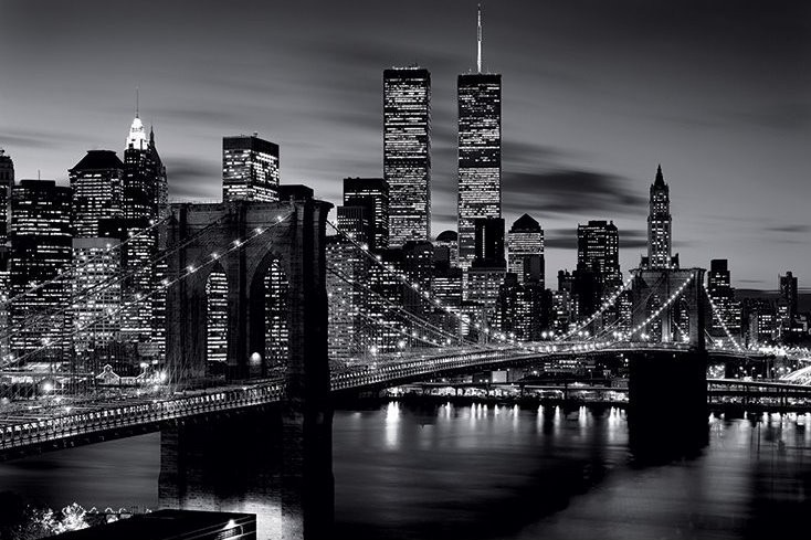 Plagát Brooklyn bridge (B&W)