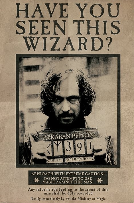 Plagát Harry Potter - Wanted Sirius Black