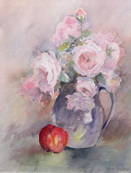 Plagát Pink Roses in a Blue Jug, 1994