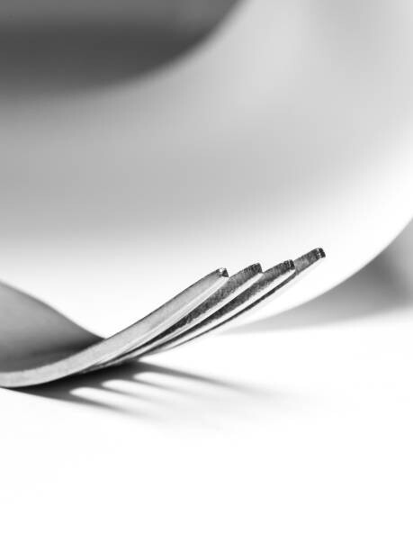 Plakat A fork in an abstract composition