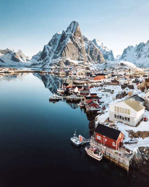 Plakat aerial view of Reine in Norway