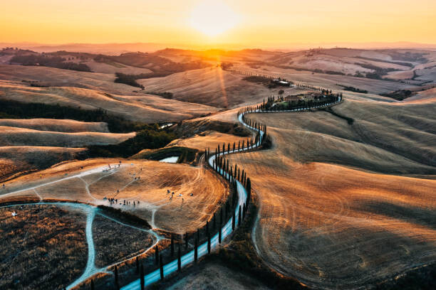 Plakat An aerial view of a winding