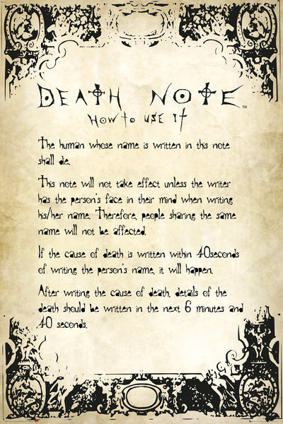 Plakat Death Note - Rules