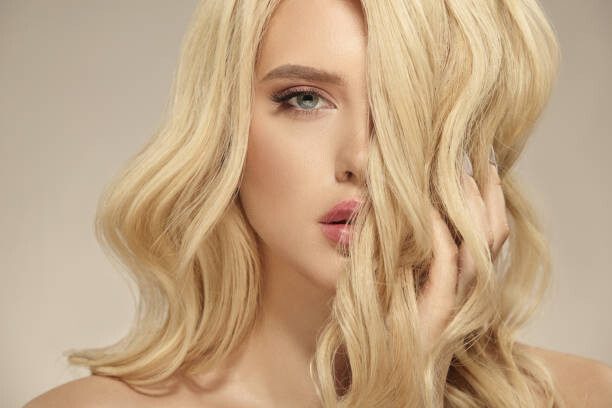 Plakat Female beauty, hairstyle of blonde long