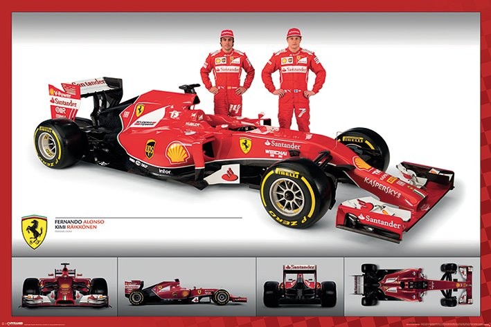 kandidatgrad gear Kilimanjaro Ferrari F1 - Alonso and Räikkönen Plakat, Poster online på Europosters