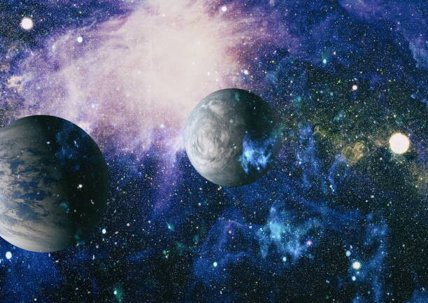 Plakat Fiery explosion in space. Abstract illustration