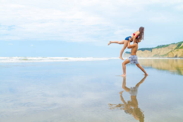 Plakat Gymnastic athletes doing acro yoga and