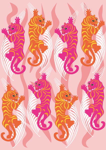 Plakat Hot Pink Tiger