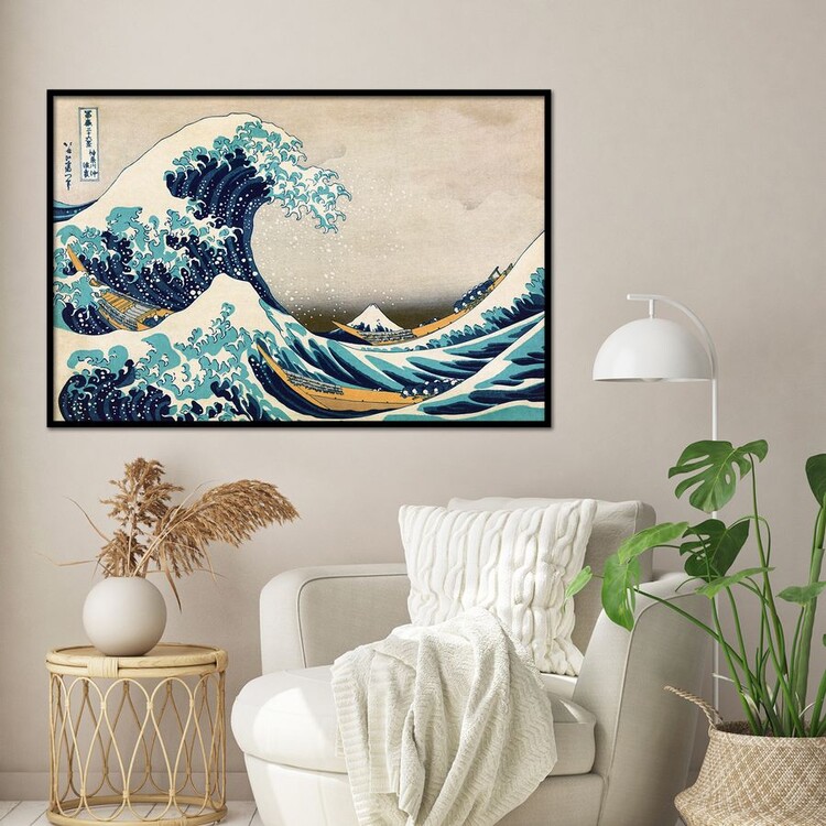 Plakat Kacušika Hokusai - Den store bølgen ved Kanagawa