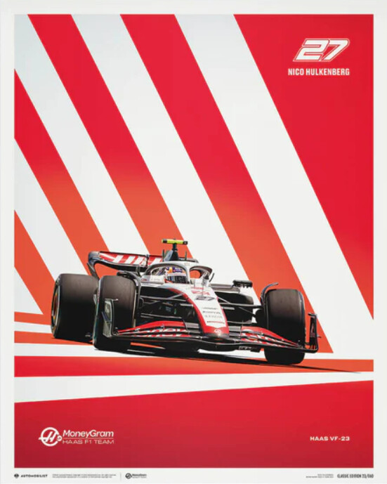 Kunsttryk MoneyGram Haas F1 Team - Nico Hulkenberg - 2023