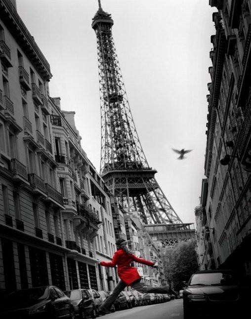 Paris - la veste rouge Plakat