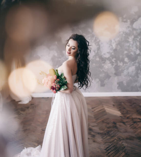 Plakat portrait of a happy bride