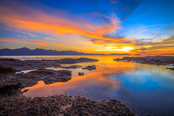 Plakat Sea and sky in sun set time