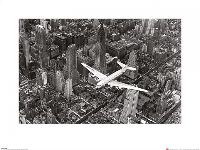Time Life - DC-4 Over Manhattan Kunsttryk