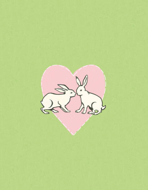 Plakat Two Rabbits in a Heart