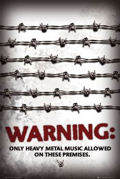 Ubarmhjertig Svag hage Warning heavy metal Plakat, Poster online på Europosters